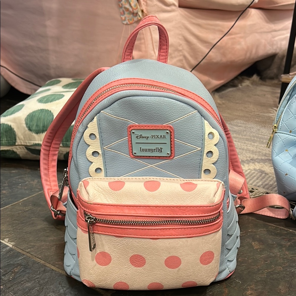 Loungefly Blue and Pink Polka Dot Backpack